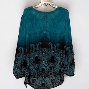 Jones New York blouse. Turquoise/blk. Sz XL